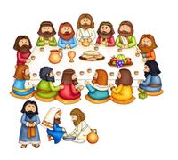 Derni re souper 11 Figures en feutre Bible Felt / Flannel Board Story Set Kids Easter Jesus P que Guide de le on Coloriage