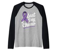 Dernier Jour de Chimio : Purple Ribbon Cancer Survivor Warrior Manche Raglan
