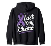 Dernier Jour de Chimio : Purple Ribbon Cancer Survivor Warrior Sweat à Capuche