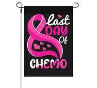 Dernier Jour De Chimiothérapie Journée Mondiale Contre Le Cancer Drapeau De Cour Avec Œillets Drapeau De Jardin Suspendre Drapeaux Pour Vacances Fêtes Chambres 30X45cm