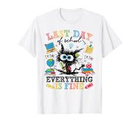 Dernier jour d'école, chat drôle, tout va bien, remise des diplômes T-Shirt