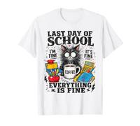 Dernier Jour d'école, Un Professeur de Chat Noir Amusant a survécu à Un Film rétro T-Shirt