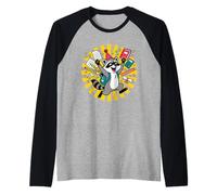 Dernier Jour école Raton Laveur étudiant Vacances d'été Dessin animé Art Manche Raglan
