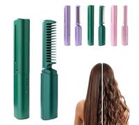 Dernier peigne de coiffure, dernier peigne de coiffure pour femme, peignes de coiffure en céramique améliorés, mini lisseurs rechargeables avec usb pour femmes(Green)
