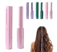 Dernier peigne de coiffure, dernier peigne de coiffure pour femme, peignes de coiffure en céramique améliorés, mini lisseurs rechargeables avec usb pour femmes(Pink)