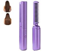 Dernier peigne de coiffure, peigne de coiffure en céramique amélioré 2026 amélioré, cheveux lisses, sans frisottis à tout moment, peigne portable sans fil, 2 en 1, 3 températures réglables (rose)