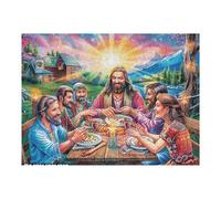 Dernier Repas Jésus Foi Religieuse spirituelle Puzzle 500 Pièces pour Adultes Challenge Difficile Educa Qualité Supérieure Relaxation Art Famille Décoration Murale 500 PCS
