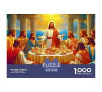 Dernier Repas Scène Puzzle 1000 Pièces Puzzle pour Adultes Table Salle à Manger Détente Activité en Famille Idée Cadeau 52x38cm/1000pcs