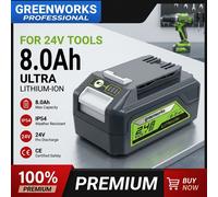 Dernière Batterie Lithium 24V 8.0Ah à Charge Rapide pour Outil Électrique Greenworks 24V, Remplacement pour MO24B410 MO48L4211 HT24B210 21342 2pcs