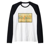 Dernière Cène par Leonardo Davinci Watercolor Style Manche Raglan