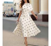 Dernière mode printemps et été, robe décontractée élégante à pois multicolores, idéale pour les festivals, la plage, les tenues de campagne et les vacances L,M,S,XL,XS,XXLTout ImpriméTissu tissé