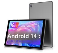 Dernière tablette Android 14, tablette 10 pouces, processeur Quad-core, WiFi 5G, 4 Go de ROM + 32 Go de RAM, résolution 1280 x 800, batterie 6000 mAh Pink