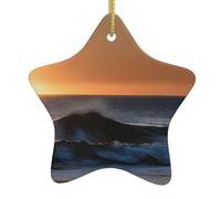 Derniers Rayons De Soleil des Vagues Au-Delà De La Mer Décoration Noël Décorations Céramique Artisanat pour Bureau Vacances Maison