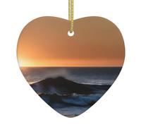 Derniers Rayons De Soleil des Vagues Au-Delà De La Mer Suspendre Noël Souvenirs Porcelaine Décoration pour Vacances Bureau Maison