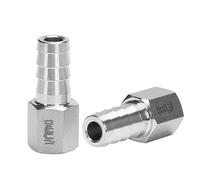 DERNORD Lot de 2 tuyaux cannelés 1/2" x 1/4" NPT femelle - Raccord Home Brew en acier inoxydable 304