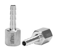 DERNORD Lot de 2 tuyaux cannelés 1/4" x 1/8" NPT femelle - Raccord Home Brew en acier inoxydable 304