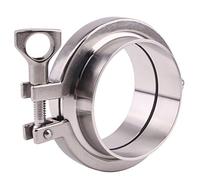 Dernord Tri-clamp en acier inoxydable (Tri-clover Pince) + 2 pcs SUS304 sanitaire Tuyau Virole Weld + PTFE Joint d'étanchéité 3 Inch