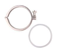 DERNORD Tri-Clamp - Pince à 3 broches - Robuste - En acier inoxydable 304 - Avec écrou papillon - Pour virole TC - Avec 1 joint en silicone (15,2 cm - Tri collier de serrage + joint en silicone)