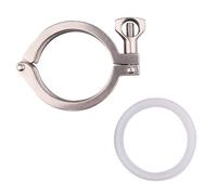 DERNORD Tri-Clamp - Pince à 3 broches - Robuste - En acier inoxydable 304 - Avec écrou papillon - Pour virole TC - Avec 1 joint en silicone (6,3 cm de long + joint en silicone)