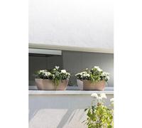 DEROMA-Jardinière bord lisse, Gris grafite L42x P17,6x H15,6