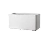 Deroma Jardinière Muret Cosmo – 78 x H39 cm – Perle – Réserve d'eau – Roulettes grises
