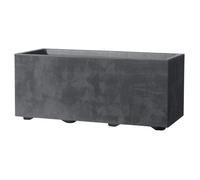 DEROMA Jardinière Muret Millennium R - 59x25 x H25 cm - Anthracite - A réserve d'eau