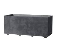 Deroma Jardinière Muret Millennium R - 59x25 X H25 Cm - Anthracite - A Réserve D'eau Gris