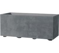 DEROMA Jardiniere Muret Millennium R - 59x25 x h25 cm - Ashgrey - A réserve d'eau