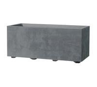 DEROMA Jardinière Muret Millennium R - 59x25 x h25 cm - Ashgrey - A réserve d'eau