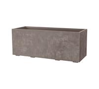 Deroma Pot de fleurs rectangulaire Millennium 97 L 99 cm avec réserve d'eau et roulettes Marron