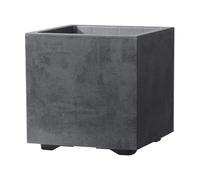 Deroma Pot de Fleur Cube Millennium R - Anthracite - A réserve d'eau - 25 cm