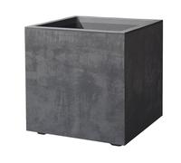 Deroma Pot de fleur carré Cube Millennium R Anthracite 49 cm à réserve d'eau Roulettes 80 L