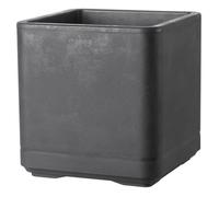 DEROMA Pot de fleurs Cube Cosmo - 38 x h39 cm - Anthracite - A réserve d'eau - Roulettes