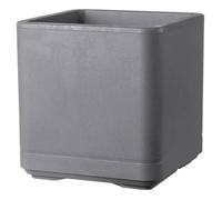 Deroma Pot De Fleurs Cube Cosmo - 38 X H39 Cm - Ashgrey - A Réserve D'eau - Roulettes Multicolore