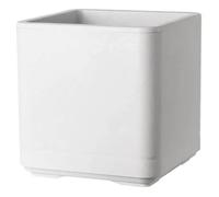 Deroma Pot De Fleurs Cube Cosmo - 38 X H39 Cm - Perle - A Réserve D'eau - Roulettes Gris