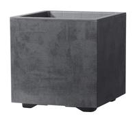 DEROMA Pot de fleurs Cube Millennium R - 25 x H25 cm - Anthracite - A réserve d'eau