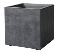 DEROMA Pot de fleurs Cube Millennium R - 39 x H39,1 cm - Anthracite - A réserve d'eau