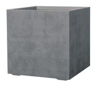 DEROMA Pot de fleurs Cube Millennium R - 49 x h49,5 cm - Ashgrey - A réserve d'eau - Roulettes