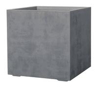 Deroma Pot De Fleurs Cube Millennium R - 49 X H49,5 Cm - Ashgrey - A Réserve D'eau - Roulettes Gris