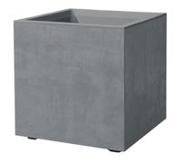 DEROMA Pot de fleurs Cube Millennium R - Ashgrey - 39 x H39,1 cm - A réserve d'eau - 39 cm