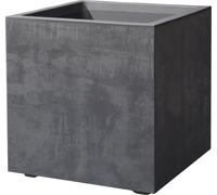 Deroma Pot de Fleur Cube Millennium R - Anthracite - A réserve d'eau - roulettes - 49 cm
