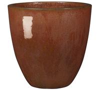 DEROMA-Vase en terre cuite émaillée rouge Deroma Tonkin Koï 94,1 L - diamètre 60 x H 54 cm