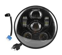 Deror Phare LED Harley 5,75po (5 3/4) pour Harley Davidson [Finition noire] Phare de moto LED rond pour Dyna Street Bob Super Wide Glide Low Rider Night Rod Train Softail Sportster