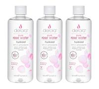 Derora Eau de rose pure - Spray hydrolat 100% pur et naturel | Soin de la peau pour apaiser et hydrater la peau, le visage et les cheveux | Végétalien et sans cruauté envers les animaux (500ml x3)