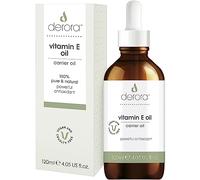 Derora Huile de vitamine E | Nourrit la peau, les cheveux et les ongles | 100% pur | Naturel | 30 000 UI | Puissant antioxydant | Pour tous les types de peau (120 ml)