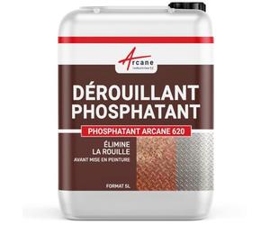 Dérouillant Phosphatant Métal - Antirouille à l'Acide Phosphorique - Dégraissant & Préparateur Avant Peinture - Acier, Galva, Zinc, Aluminium - 5 L - ARCANE INDUSTRIES