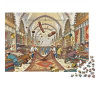 Déroulement du Tapis du Grand Bazar d'Istanbul Puzzle en Bois Imperméable Puzzles De 1000 Pièces pour Adultes Amusant Jeux Éducatifs