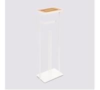 Dérouleur avec réserve pour papier WC en métal blanc - Longueur 18,5 x Profondeur 12 x Hauteur 59 cm