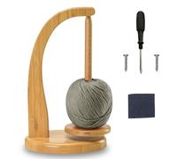 Dérouleur de Laine, Dévidoir de Laine Yarn Rotatif, Présentoir de Fil Magnétique Rotatif en Bois, Yarn Winder Porte Bobine de Fil, pour Crochet et Accessoires de Tricot Cadeaux (Couleur Bois)