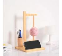 Dérouleur de laine en bois, Porte Fil pour Tricot, Porte-bobine de fil magnétique, Support pour Accessoires de Crochet et de Tricot, Avec un support pour téléphone